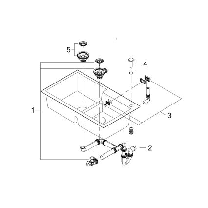 GROHE 31649AP0 - Drez K500 860 × 500 mm granit/čierna