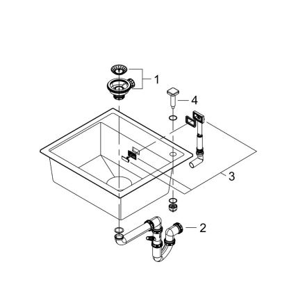 GROHE 31651AP0 - Kuchynský drez K700 560 × 510 mm granit/čierna