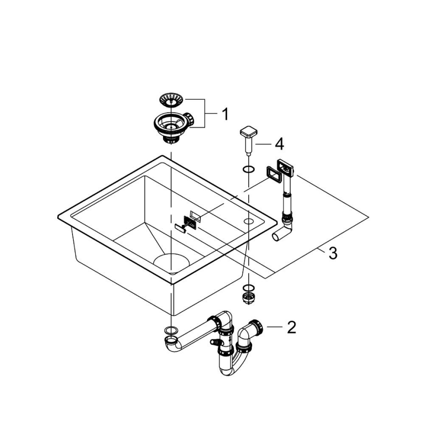 GROHE 31651AP0 - Kuchynský drez K700 560 × 510 mm granit/čierna