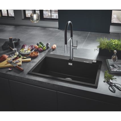 GROHE 31652AP0 - Kompozitný drez K700 780 × 510 mm granit/čierna