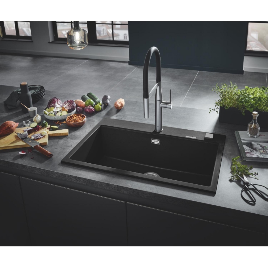 GROHE 31652AP0 - Kompozitný drez K700 780 × 510 mm granit/čierna
