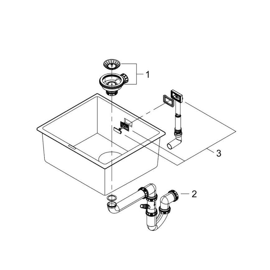 GROHE 31653AP0 - Drez K700U 457 × 406 mm kameň/čierna