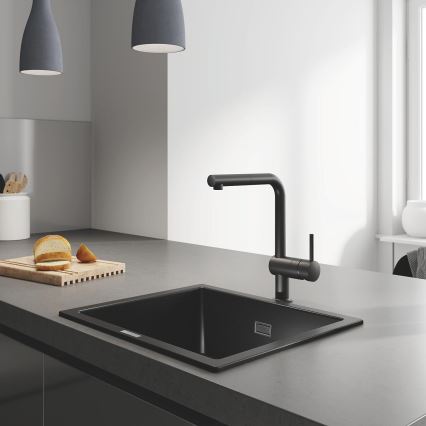 GROHE 31654AP0 - Drez K700U 533 × 457 mm čierny granit/čierna