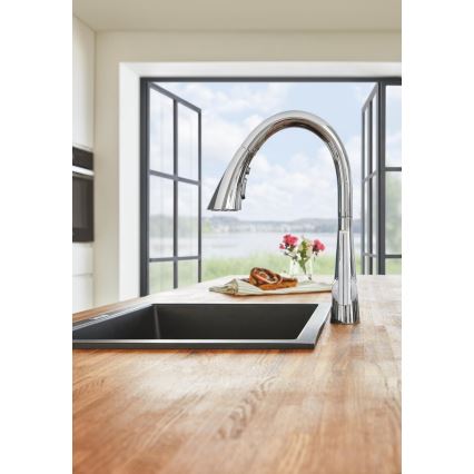 GROHE 31654AP0 - Drez K700U 533 × 457 mm čierny granit/čierna