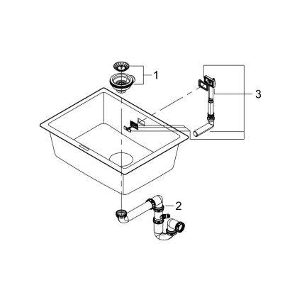 GROHE 31655AP0 - Drez K700U 610 × 460 mm čierny kameň/čierna