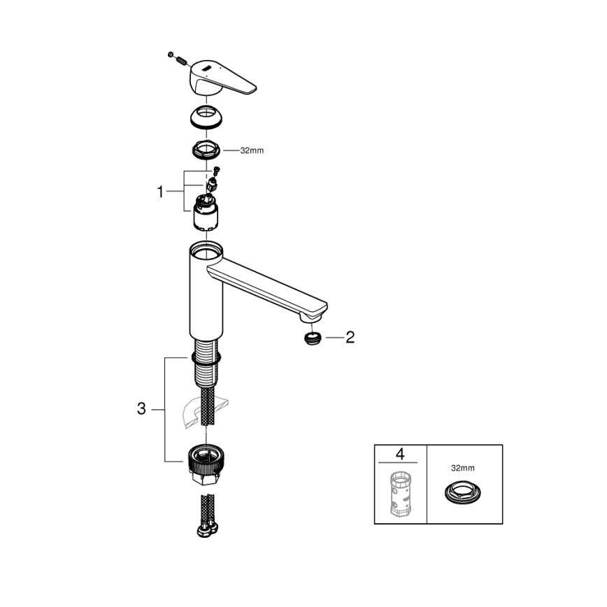 GROHE 31693000 - Drezová batéria BAUEDGE 193 mm, lesklý chróm