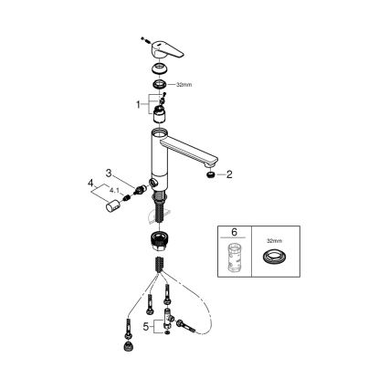 GROHE 31696000 - Drezová batéria BAUEDGE lesklý chróm