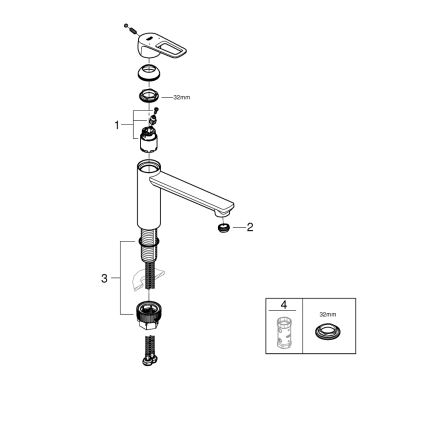 GROHE 31706000 - Drezová batéria BAULOOP lesklý chróm