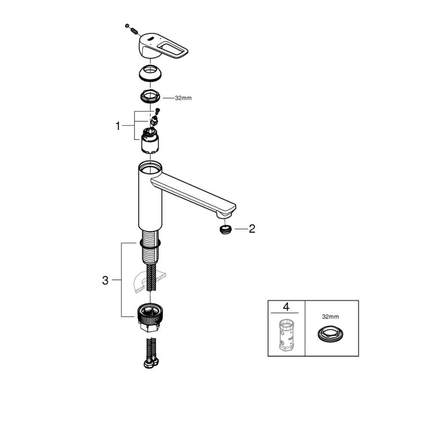 GROHE 31706000 - Drezová batéria BAULOOP lesklý chróm