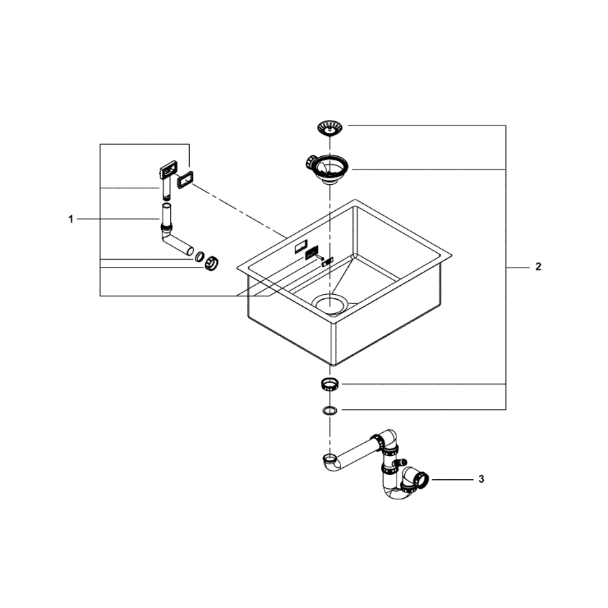 GROHE 31726SD0 - Kuchynský drez K700 550 × 450 mm, nerezový