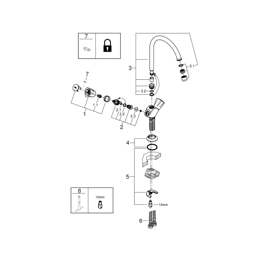 GROHE 31831001 - Drezová batéria COSTA L lesklý chróm