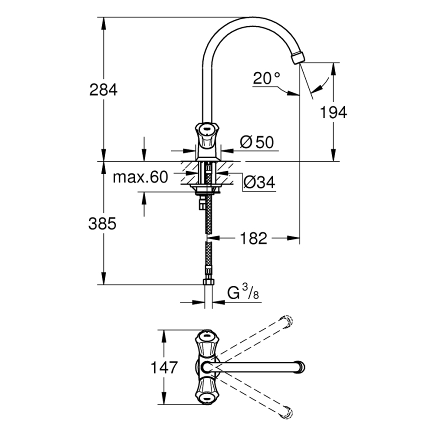 GROHE 31831001 - Drezová batéria COSTA L lesklý chróm