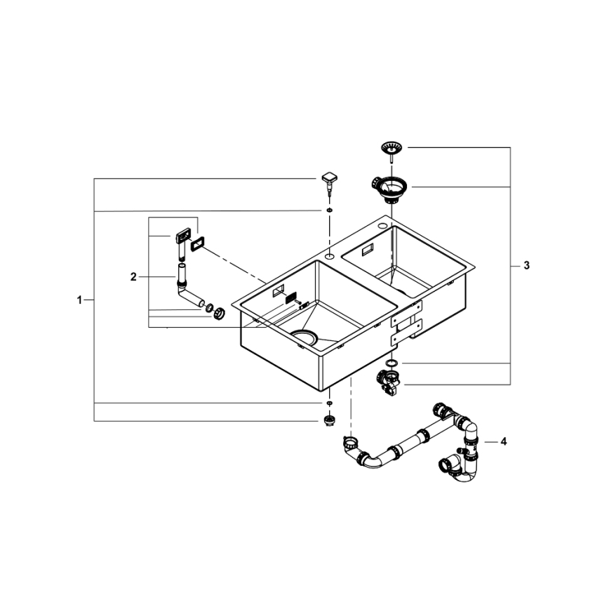 GROHE 31855SD0 - Kuchynský drez K700 860 × 500 mm, z nerezovej ocele