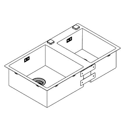 GROHE 31855SD0 - Kuchynský drez K700 860 × 500 mm, z nerezovej ocele