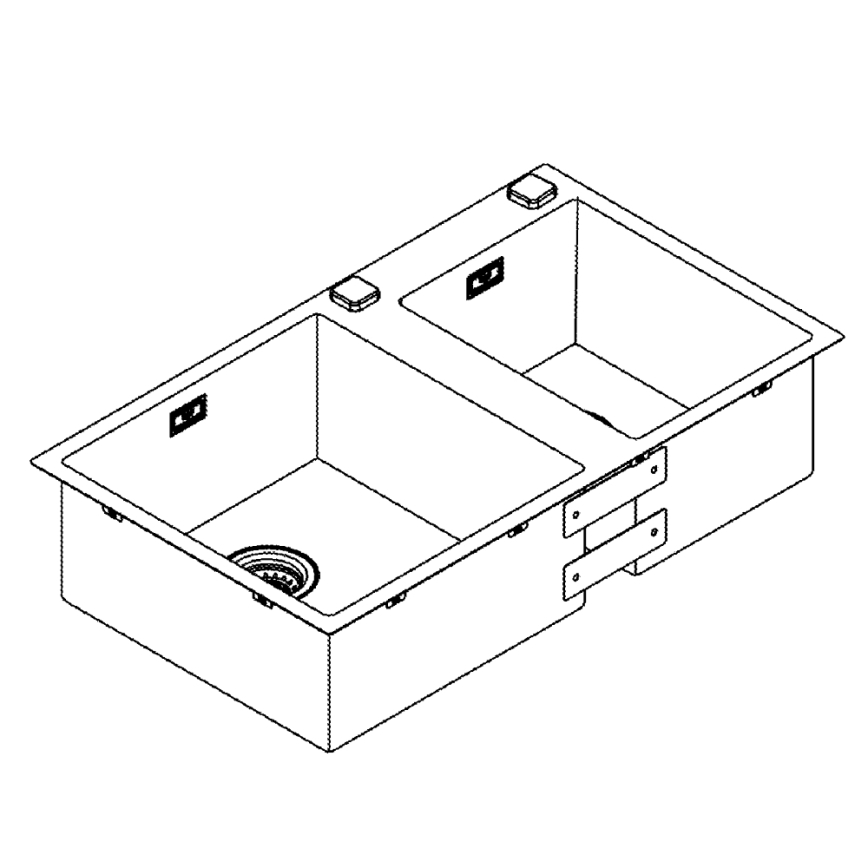GROHE 31855SD0 - Kuchynský drez K700 860 × 500 mm, z nerezovej ocele