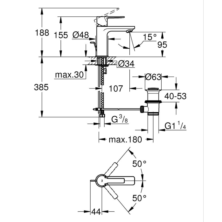 GROHE 32109GL1 - Umývadlová batéria LINEARE zlatá