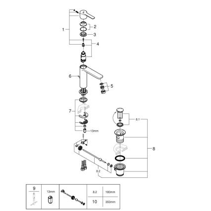 GROHE 32114001 - Umývadlová batéria LINEARE DN 15 lesklý chróm