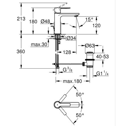 GROHE 32114001 - Umývadlová batéria LINEARE DN 15 lesklý chróm
