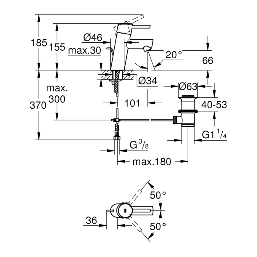 GROHE 32204001 - Umývadlová batéria CONCETTO DN 15 lesklý chróm