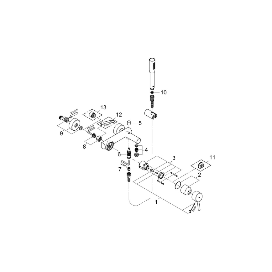 GROHE 32212001 - Vaňová súprava s batériou CONCETTO lesklý chróm