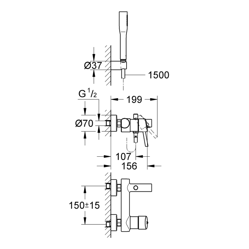 GROHE 32212001 - Vaňová súprava s batériou CONCETTO lesklý chróm