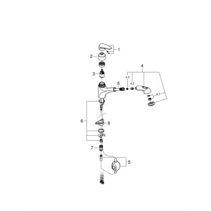 GROHE 32257001 - Drezová batéria EURODISC lesklý chróm