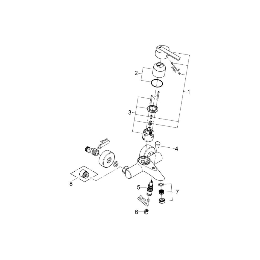 GROHE 32269000 - Vaňová batéria FEEL DN 15 lesklý chróm