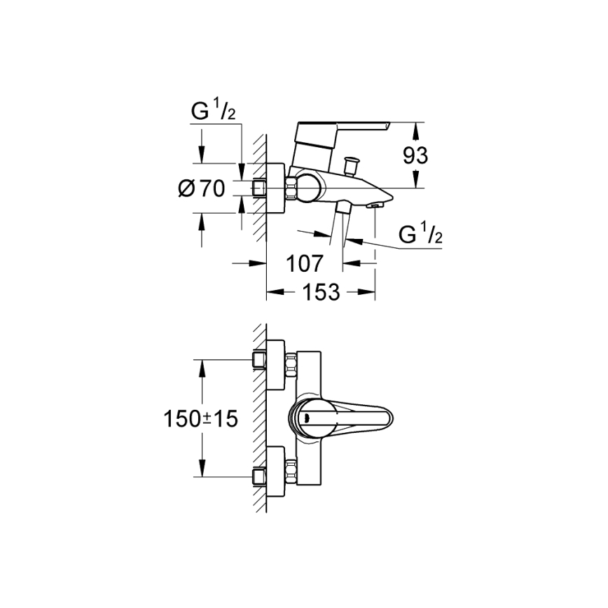 GROHE 32269000 - Vaňová batéria FEEL DN 15 lesklý chróm