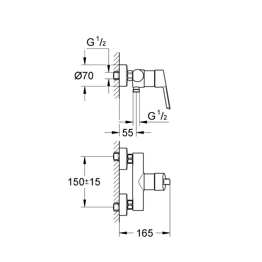 GROHE 32270000 - Sprchová batéria FEEL DN 15, lesklý chróm
