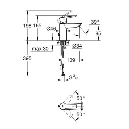 GROHE 32277002 - Umývadlová batéria START veľkosť S lesklý chróm