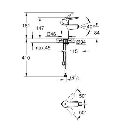 GROHE 32281002 - Bidetová batéria START S lesklý chróm