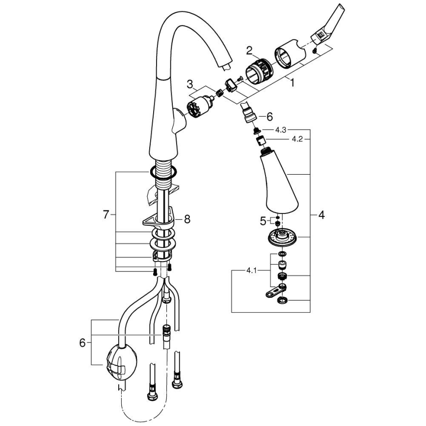 GROHE 32294DC2 - nerezová drezová batéria ZEDRA