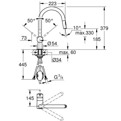 GROHE 32321GN2 - Drezová batéria EUROCUBE zlatá