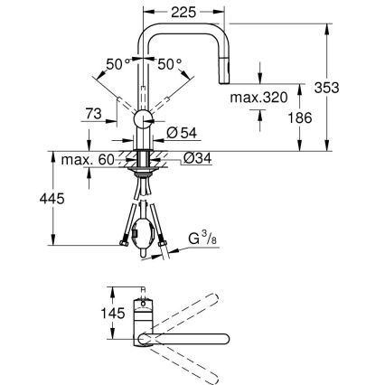 GROHE 32322DC2 - Drezová batéria A nerez