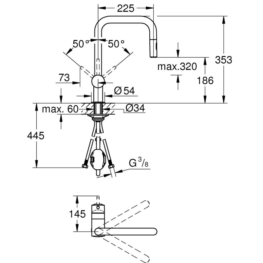 GROHE 32322DC2 - Drezová batéria A nerez