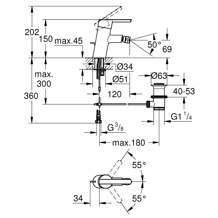 GROHE 32558000 - Bidetová batéria FEEL DN 15 lesklý chróm
