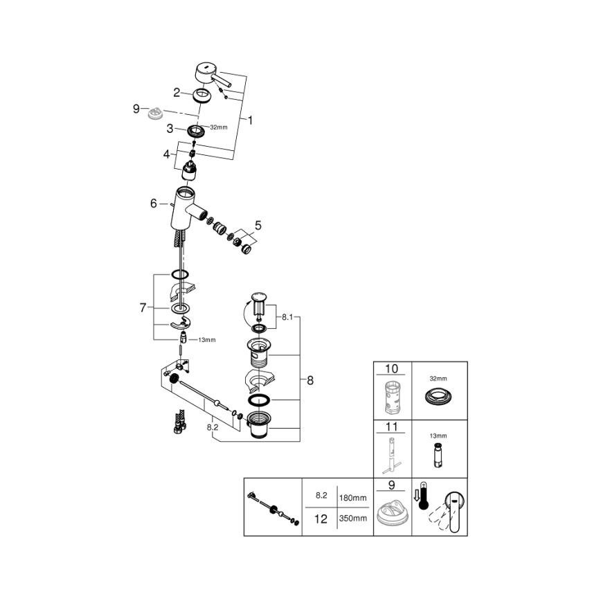 GROHE 32558000 - Bidetová batéria FEEL DN 15 lesklý chróm