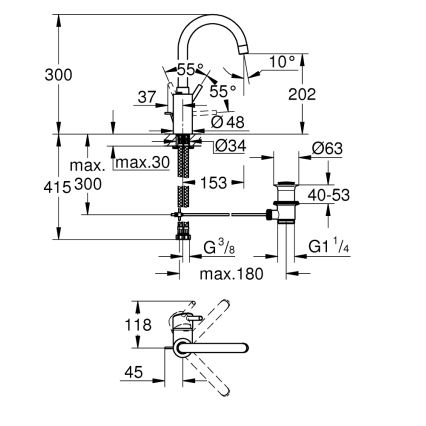 GROHE 32629002 - Umývadlová batéria CONCETTO veľkosť L lesklý chróm