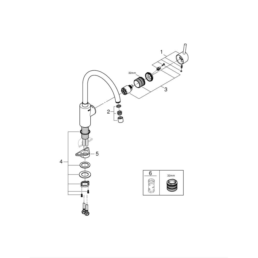 GROHE 32661003 - Drezová batéria CONCETTO lesklý chróm