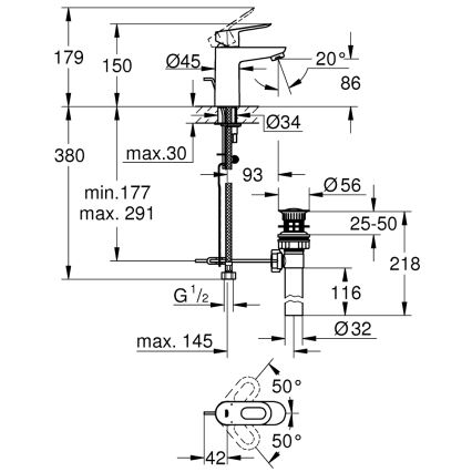 GROHE 32814000 - Umývadlová batéria BAULOOP lesklý chróm