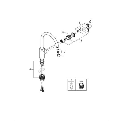 GROHE 32843002 - Drezová batéria EUROSMART COSMOPOLITAN lesklý chróm