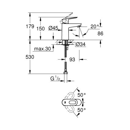 GROHE 32854000 - Umývadlová batéria BAULOOP lesklý chróm