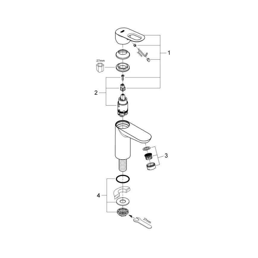 GROHE 32857000 - Stojanový ventil BAULOOP DN 15 lesklý chróm