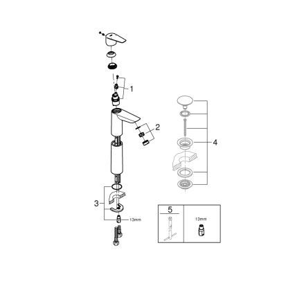 GROHE 32860001 - Umývadlová batéria BAUEDGE 304 mm lesklý chróm