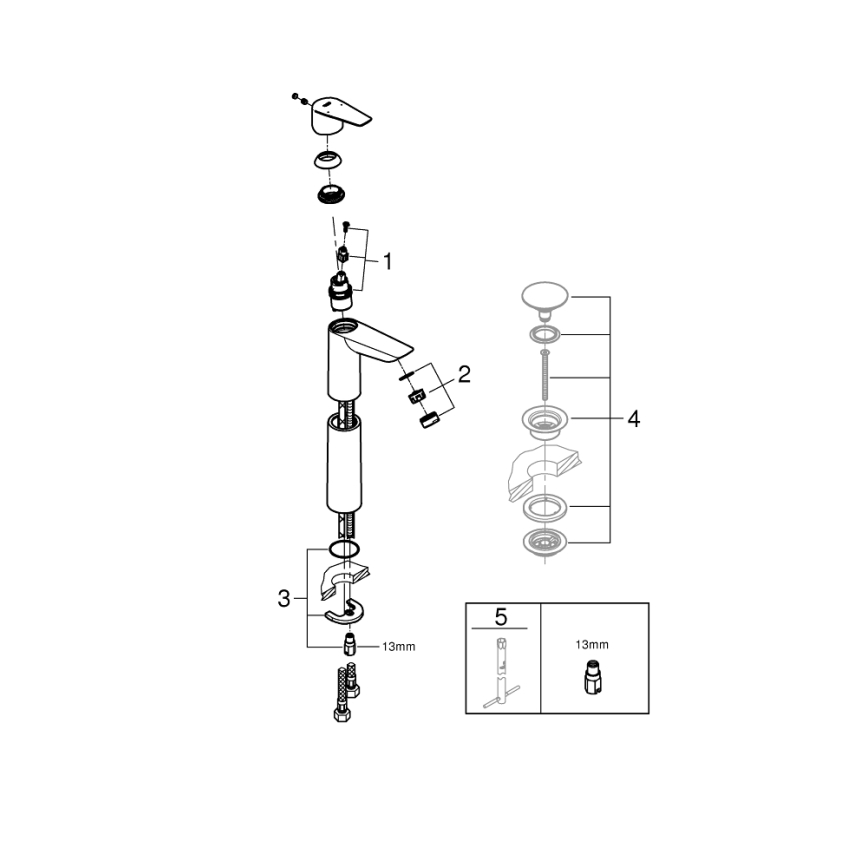 GROHE 32860001 - Umývadlová batéria BAUEDGE 304 mm lesklý chróm