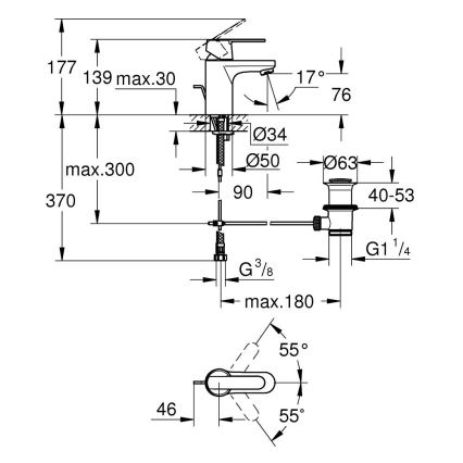 GROHE 32883000 - Umývadlová batéria GET, veľkosť S, lesklý chróm