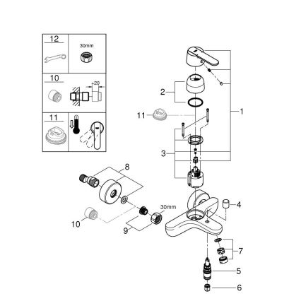 GROHE 32887000 - Vaňová batéria GET DN 15, lesklý chróm