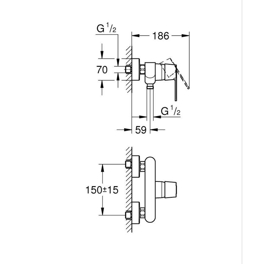 GROHE 32888000 - Sprchová batéria GET DN 15 lesklý chróm