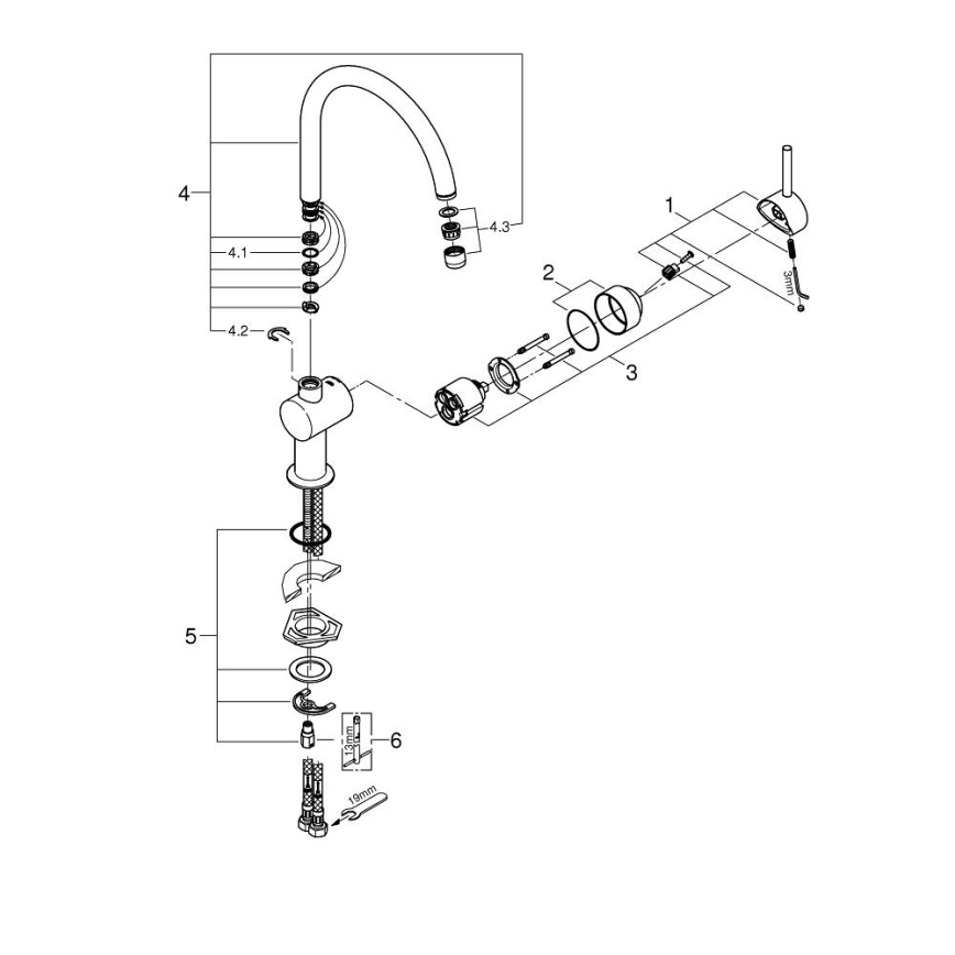 GROHE 32917KS0 - Drezová batéria A DN 15 čierna