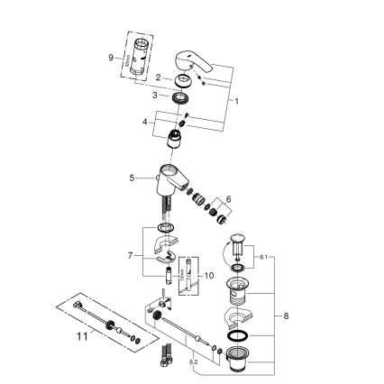 GROHE 32929002 - Bidetová batéria EUROSMART veľkosť S lesklý chróm
